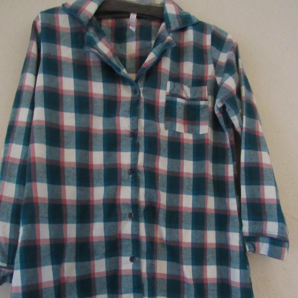 Short Flannel Night Shir" - Picture 1 of 8